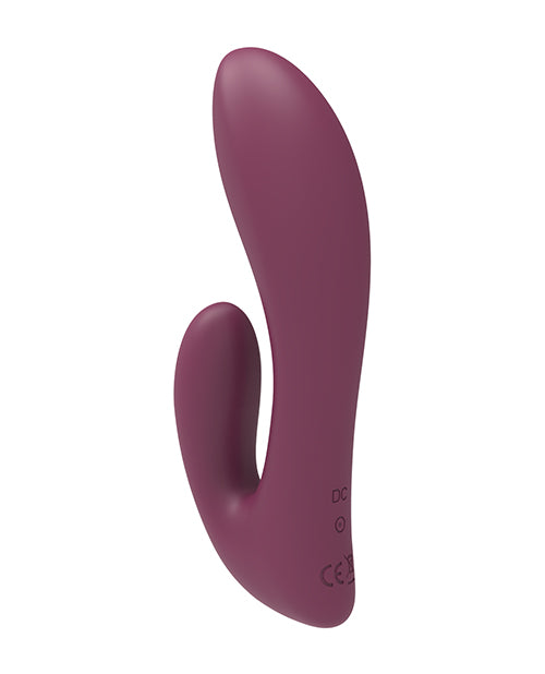 Showing the back of the rabbit style vibrator where the buttons are and charging
