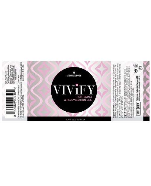 Sensuva Vivify Tightening Gel – 1.7 oz Vaginal Rejuvenating Gel