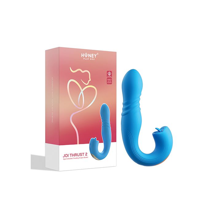 Joi Thrust 2 Thrusting G-Spot Vibrator & Clit Licker – Blue