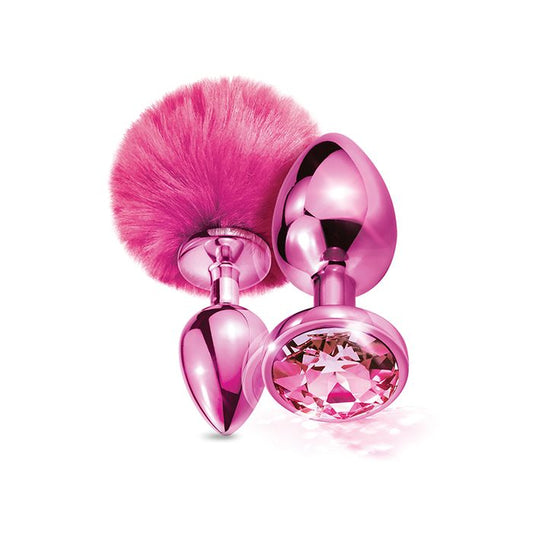 Nixie Metal Butt Plug Set W/jewel Inlaid & Pom Pom