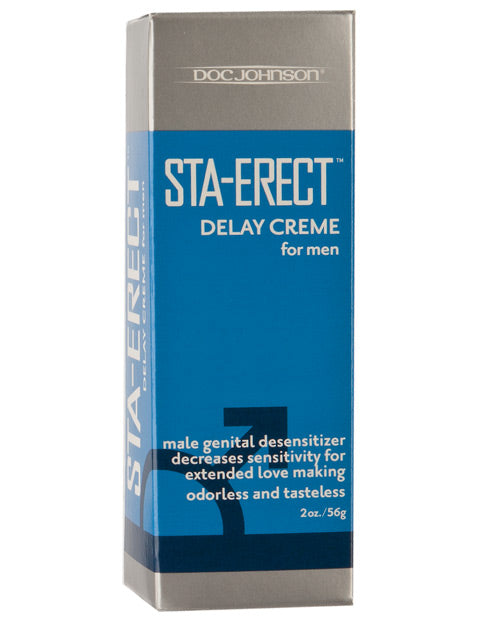 Box of Sta-Erect Delay Creme for men by Doc Johnson on a white background