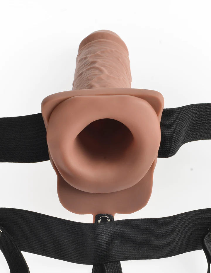 7" Hollow Squirting Strap On With Balls Shipmysextoys