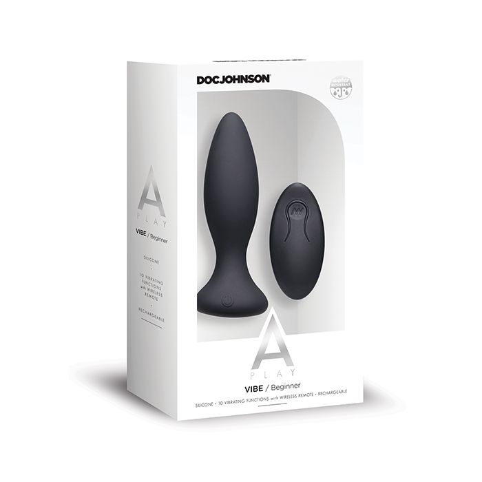 A Play - Rechargeable Silicone Beginner Anal Plug with Remote Shipmysextoys