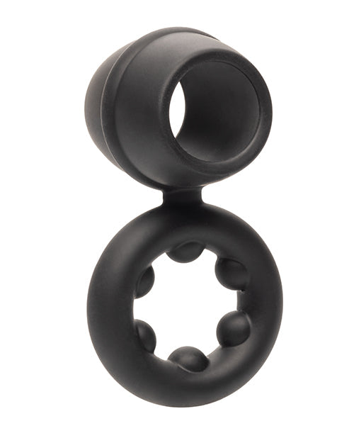 Alpha Liquid Silicone Dual Magnum Ring - Black Shipmysextoys