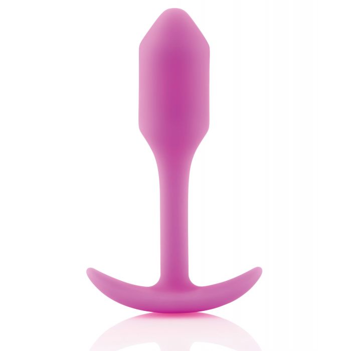 b-Vibe Snug Plug 1 | Weighted Anal Plug with Travel Case | Fuchsia