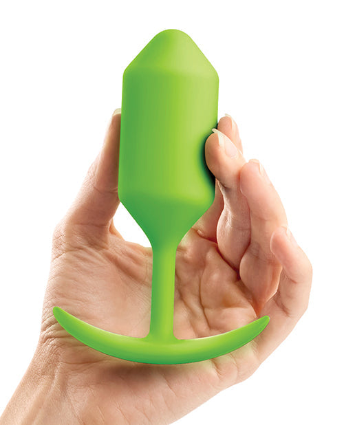 B-Vibe Weighted Snug Plug 3 - 180 g Lime Shipmysextoys