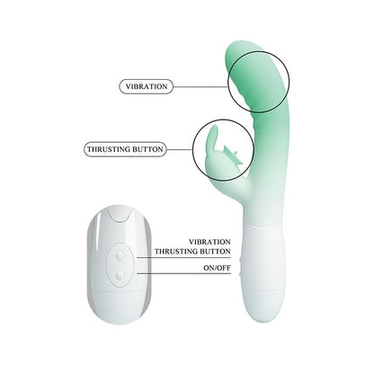 Pretty Love Cerberus Licking Rabbit Vibrator  - Aqua Ombre