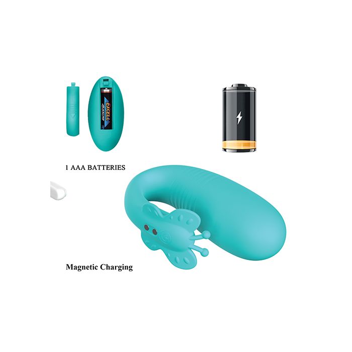 Pretty Love Remi Thrusting Hands-Free Vibrator - Aqua