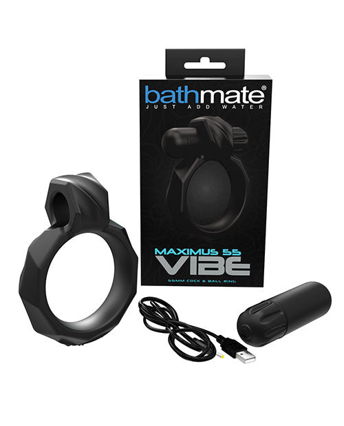 Bathmate Maximus Vibe 55 Cock Ring - Black Shipmysextoys