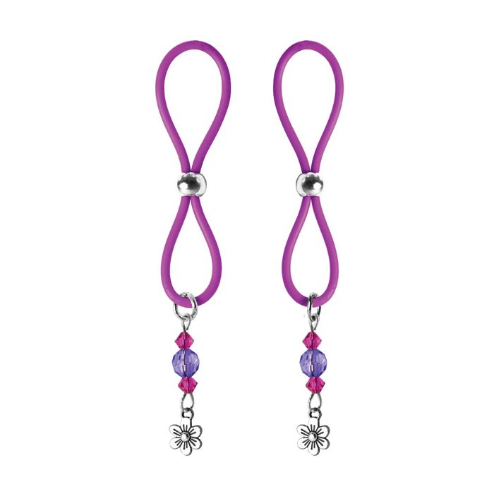 Bijoux de Nip Nipple Halos Flower Charm - Purple Shipmysextoys
