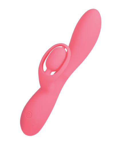 Silicone Vibrator Close-up on clitoral stimulator 