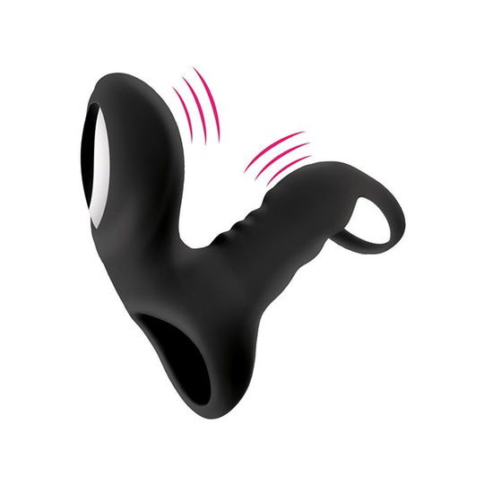 Bliss Shaft Rider Vibrating Cock Ring Sleeve - Black Shipmysextoys