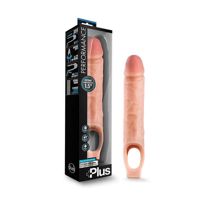 Blush Performance Plus 10" Silicone Cock Sheath Penis Extender - Flesh Shipmysextoys