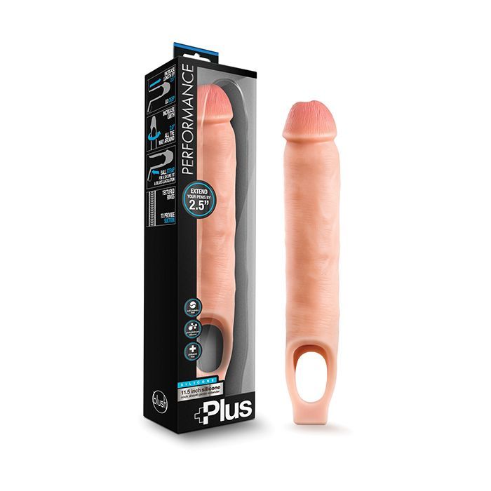 Blush Performance Plus 11.5" Silicone Cock Sheath Penis Extender - Flesh Shipmysextoys