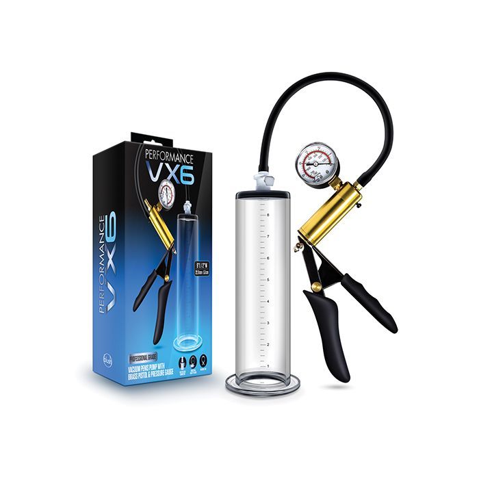 Blush Performance VX6 Vacuum Penis Pump w/Pressure Gauge - Clear Shipmysextoys