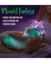 Glowing green and pink toy with text on a dark background