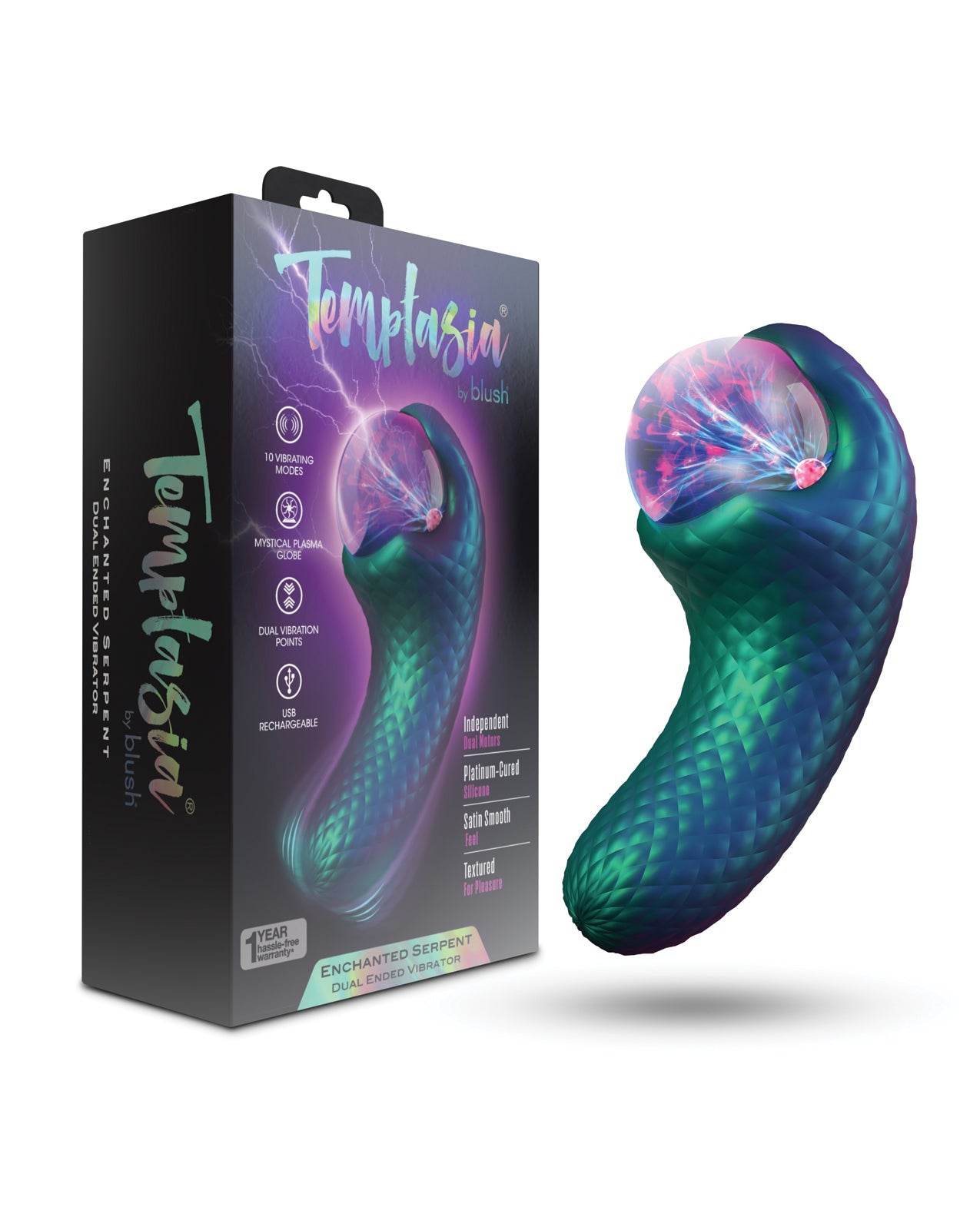 Temptation product with packaging on a white background