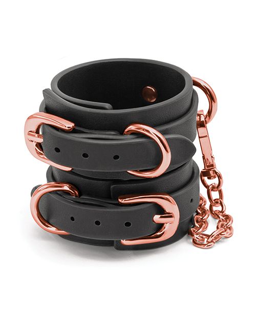 Bondage Couture Wrist Cuffs - Black Shipmysextoys
