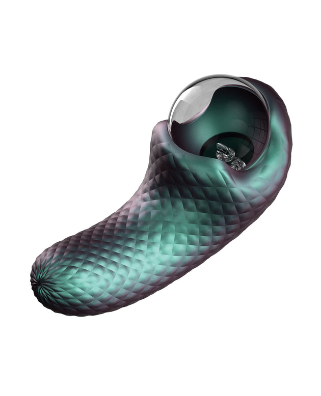 Close-up of Blush Temptasia Enchanted Serpent textured silicone surface with smooth satin finish
