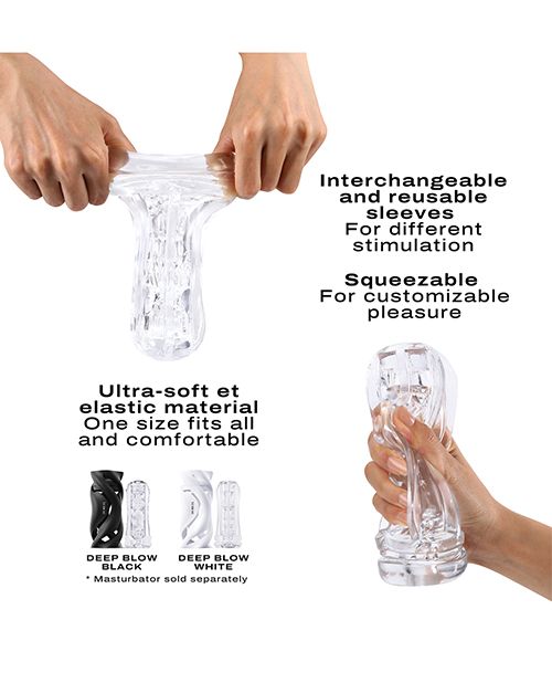 Dorcel Deep Blow Multi Sensation Sleeve - Clear Shipmysextoys