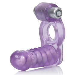 Double Diver Vibrating Enhancer w/Flexible Penetrator - Purple