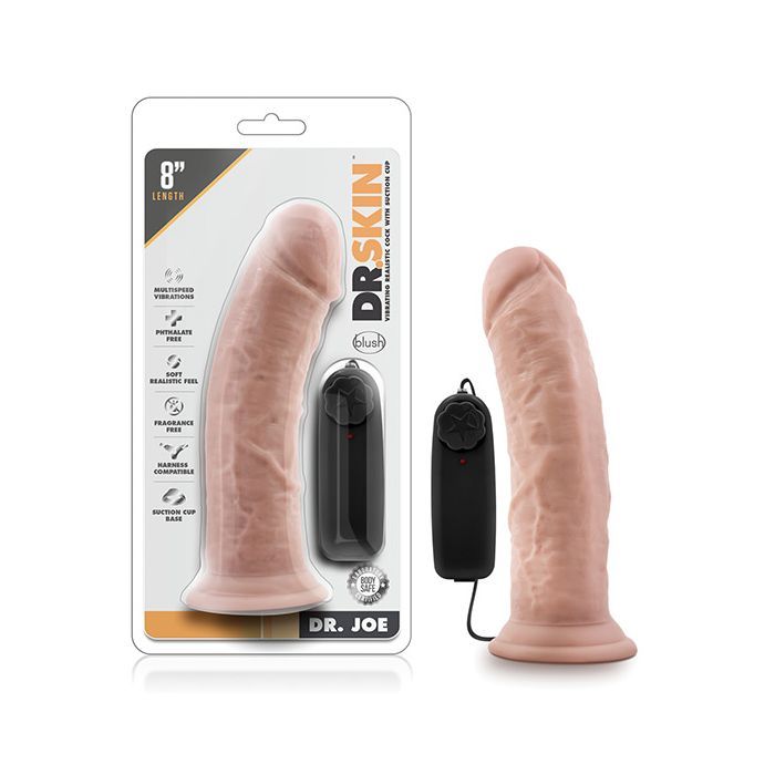 Blush Dr. Skin Vibrating  Cock With Suction Cup