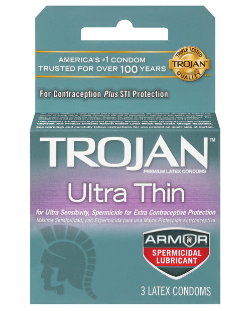 Trojan Ultra Thin Armor Spermicidal - Box of 3