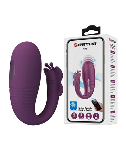 Pretty Love Klay App-Enabled Thrusting Hands-Free Vibrator – Purple