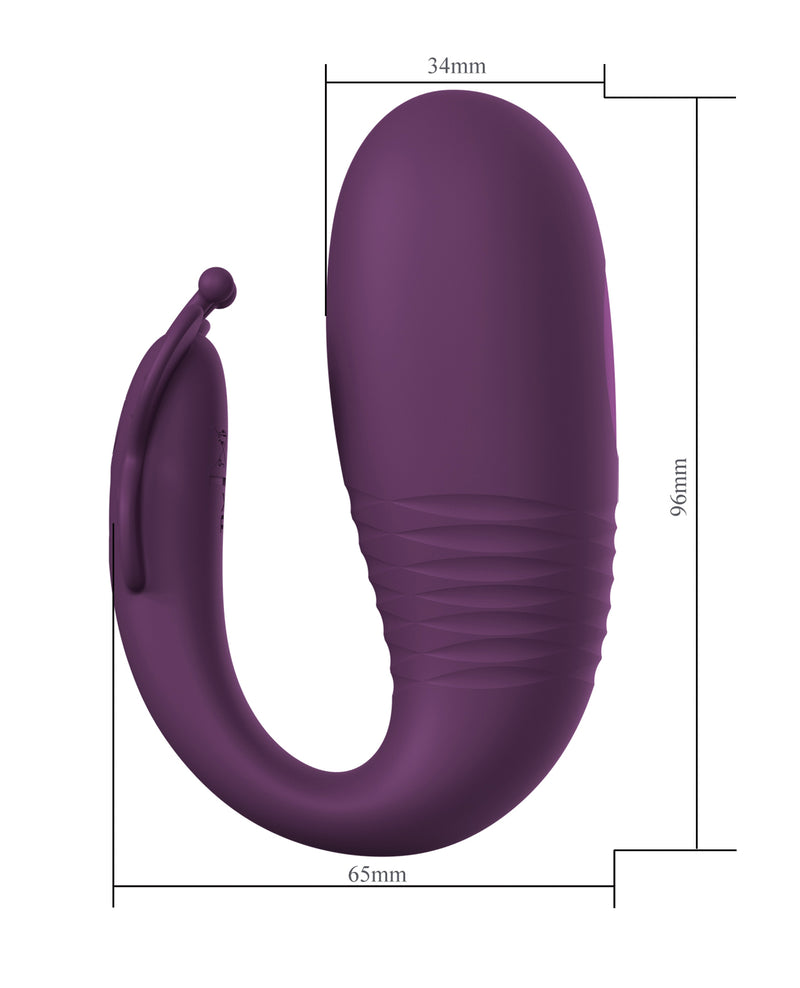 Pretty Love Klay App-Enabled Thrusting Hands-Free Vibrator - Purple