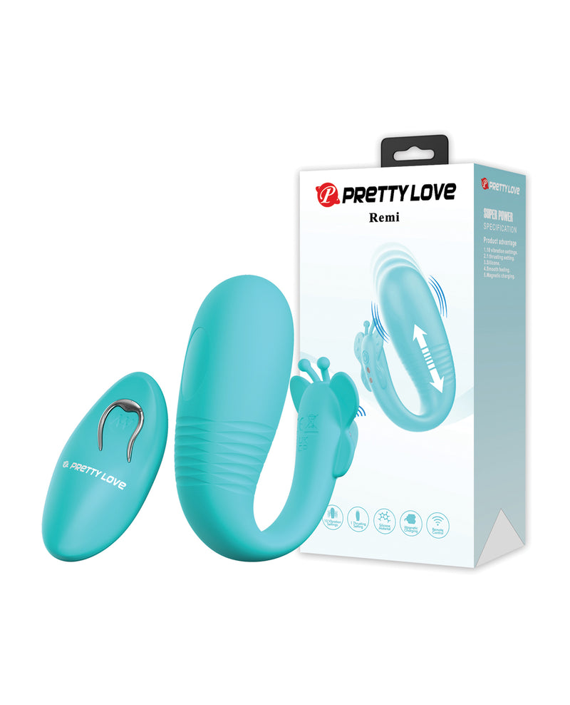 Pretty Love Remi Thrusting Hands-Free Vibrator - Aqua