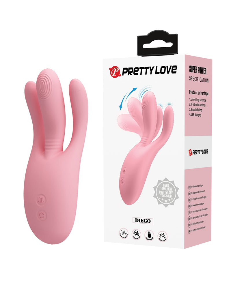 Pretty Love Diego Nodding Vibrator - Pink