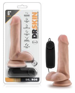 Blush Dr. Skin Vibrating  Cock With Suction Cup