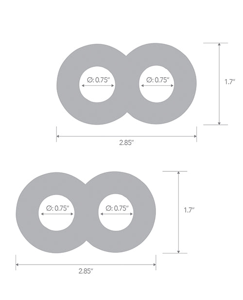 Blue Line C & B Dual Cock & Ball Stamina Enhancement Ring - Jelly Blue Pack of 2