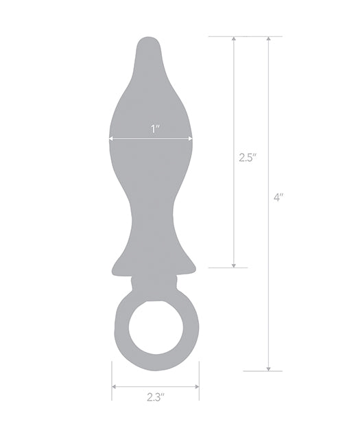 Blue Line 2.5" Stainless Steel Metal Tapered Butt Plug With Loop Hardware