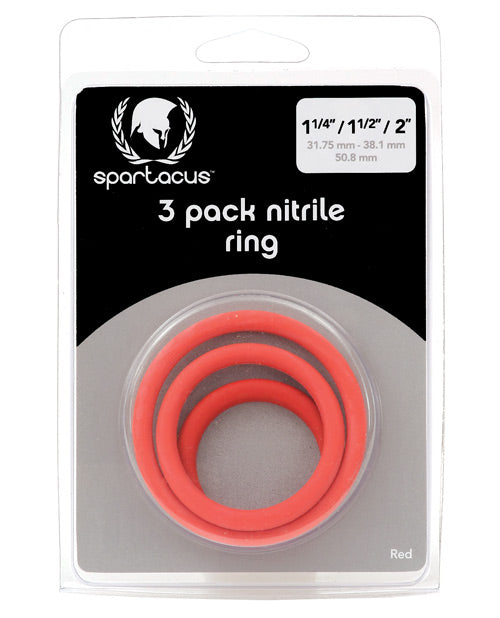 Spartacus Nitrile Cock Ring Set - Pack Of 3