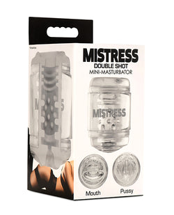 Curve Toys Mistress Double Shot Mini Masturbator Mouth & Pussy  - Clear