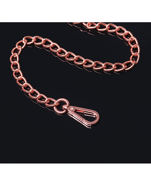 Pleasure Collection Leash - Black/Rose Gold