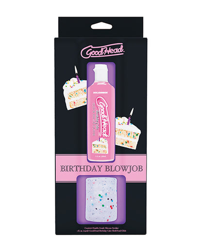 GoodHead Birthday Cake Blowjob Set - 1 oz Bottle Birthday Cake
