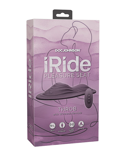 IRide Pleasure Seat Throb Stimulator Rechargeable w/Wireless Remote - Dusty Purple