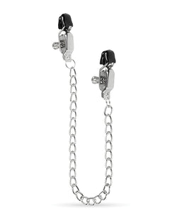 Easy Toys Big Nipple Clamps w/Chain - Silver