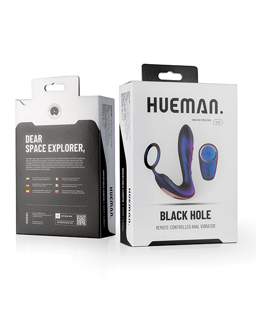 Hueman Black Hole Anal Vibrator w/Cock Ring - Purple