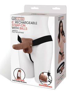 Lux Fetish 6" Rechargeable Strap On W/balls