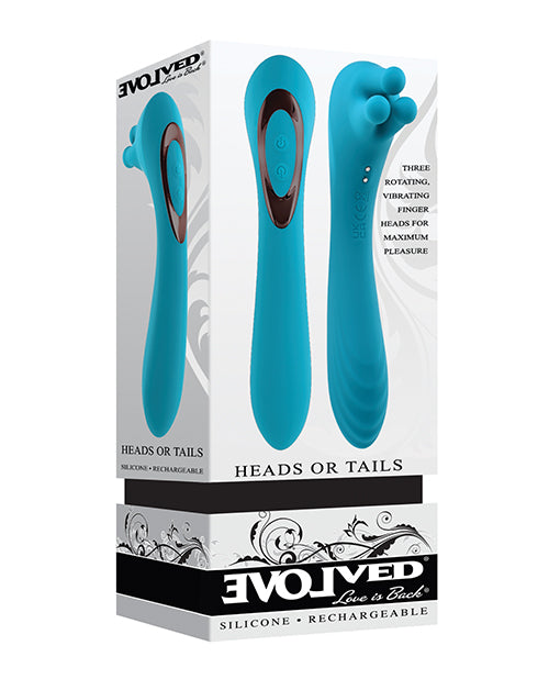 Evolved Heads or Tails Rechargeable Vibrator – Teal