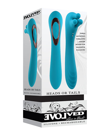 Evolved Heads or Tails Rechargeable Vibrator – Teal