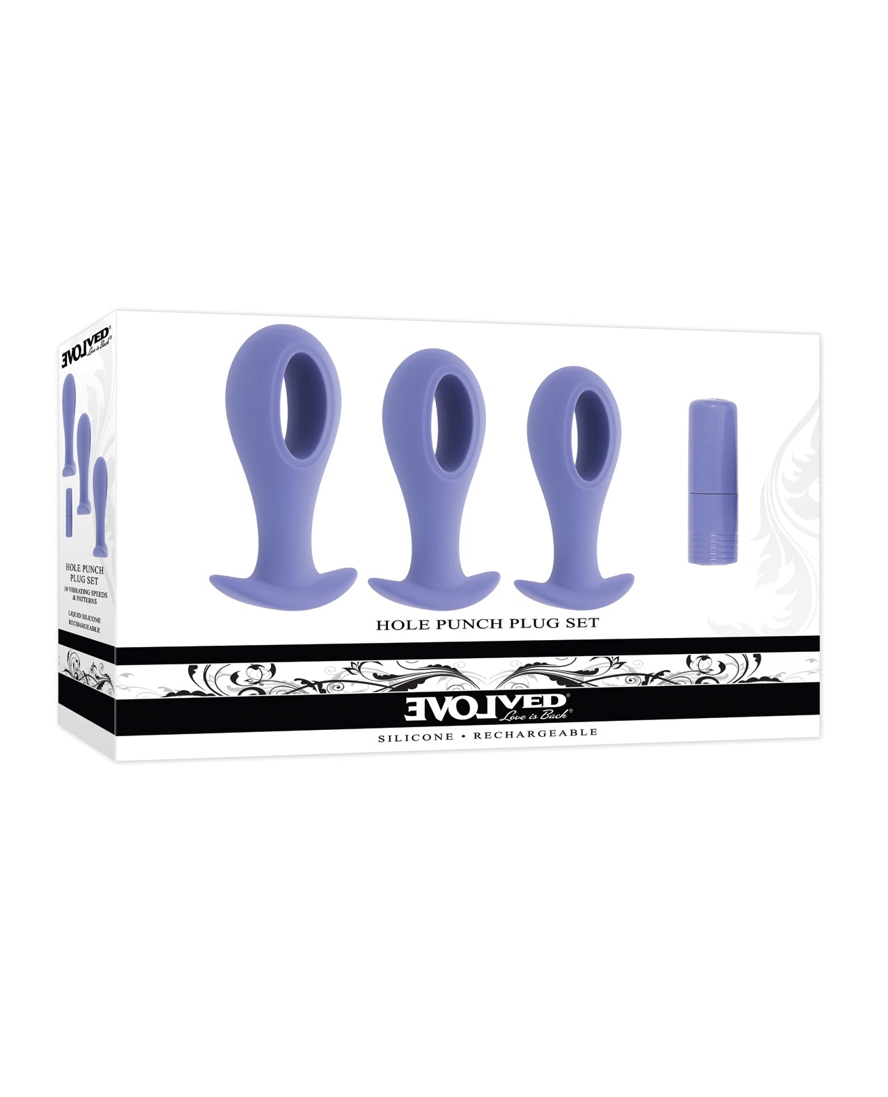 Evolved Hole Punch Anal Plug Set - Purple