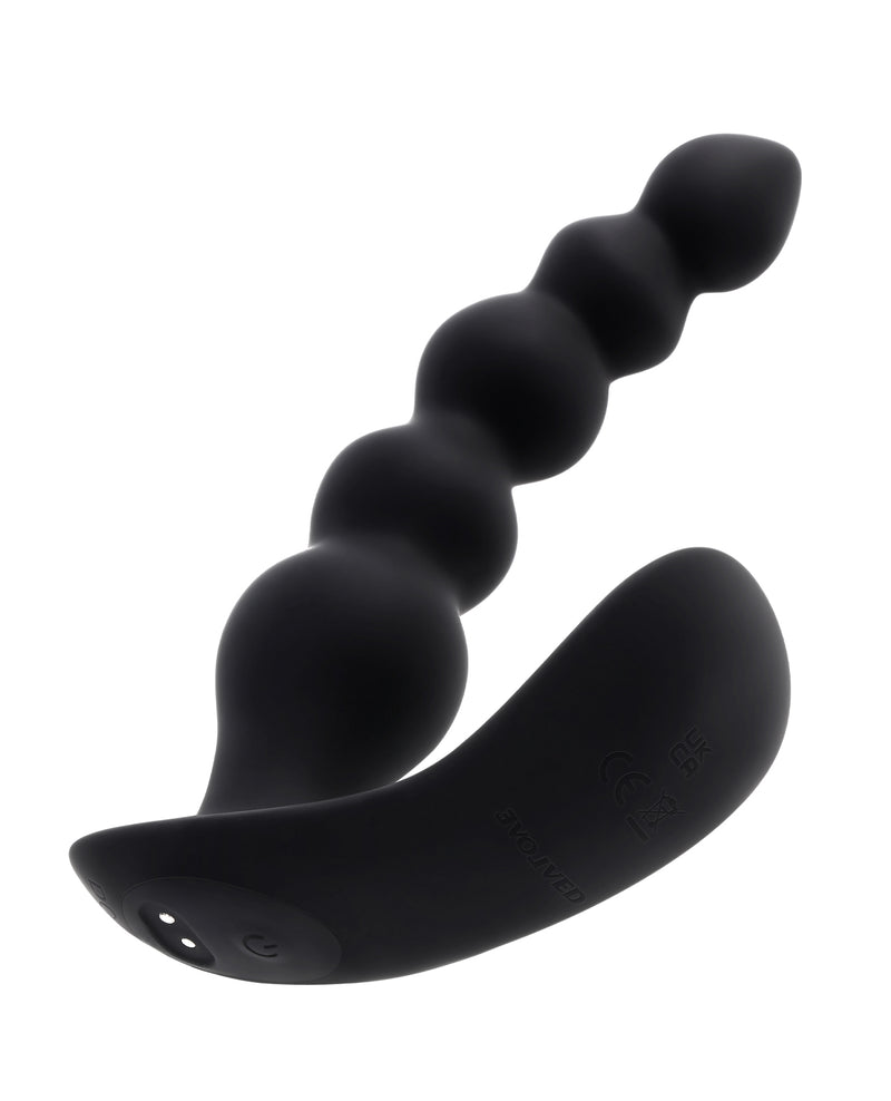 Evolved Bead Me Up Curved Anal Vibrator w/Remote Control - Black