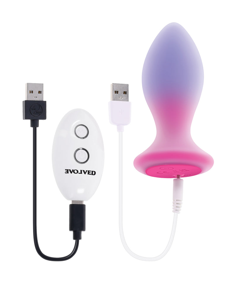 Evolved Paradise Plug Butt Plug w/Remote Control - Pink/Purple