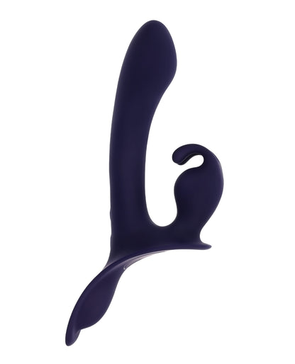 Evolved Giving Vibes Strap-On Bunny Eared Stimulator w/Remote Control - Purple