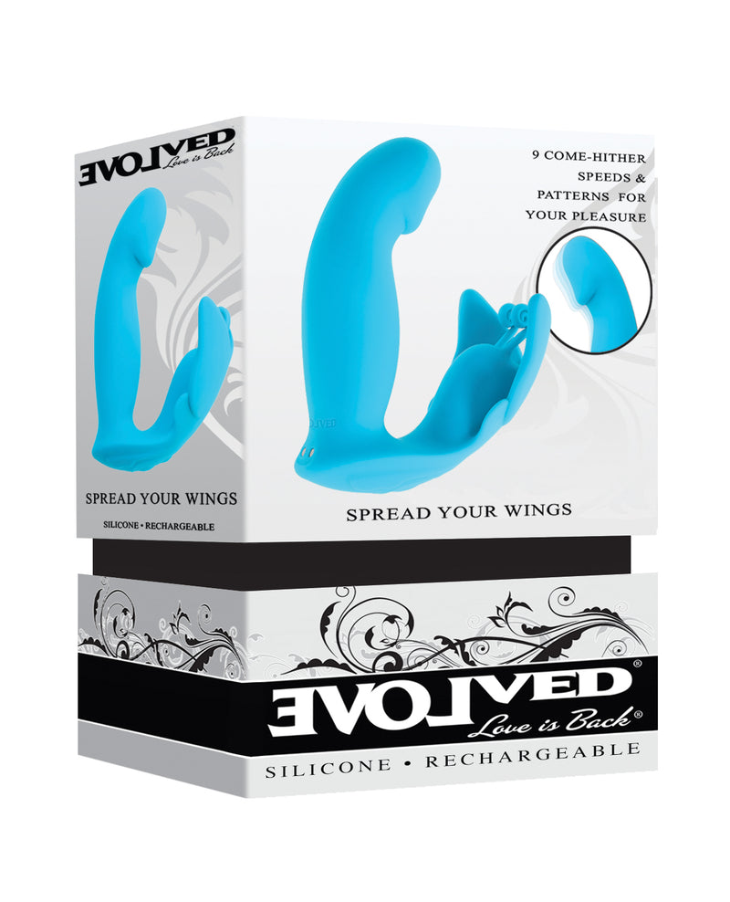 Evolved Spread Your Wings Rabbit Vibrator - Blue