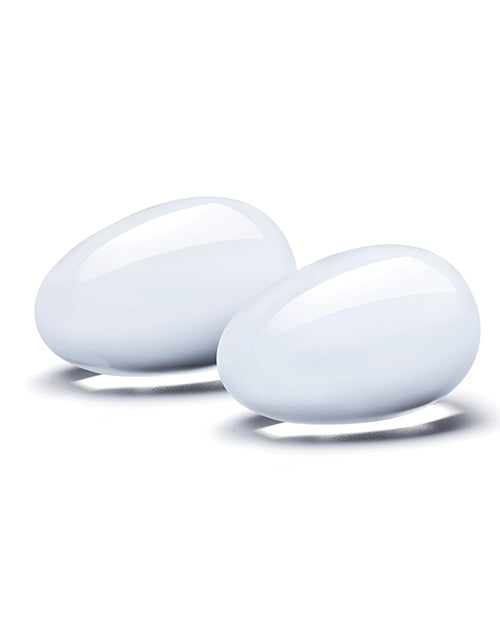 Glas 2-Piece Glass Yoni Eggs Set – Clear Pelvic Floor Trainers
